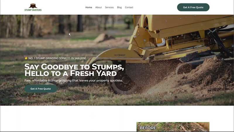 Cover image for Stump Busters - Full Website Design