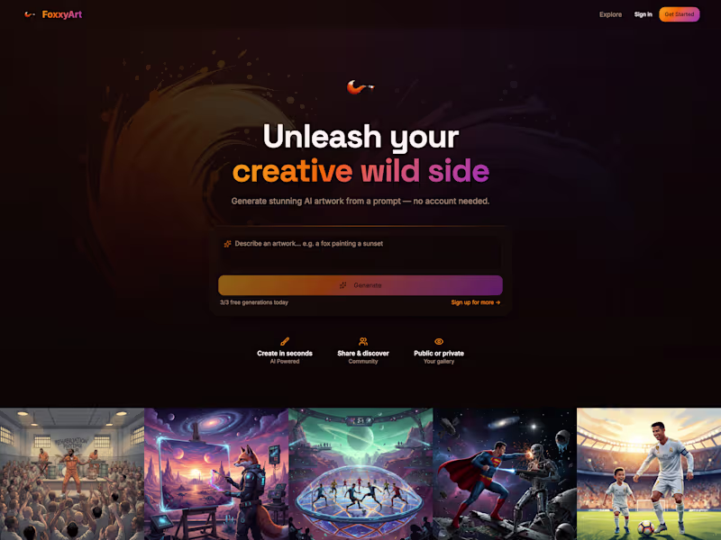 Cover image for FoxxyArt — AI-Powered Art Showcase Platform