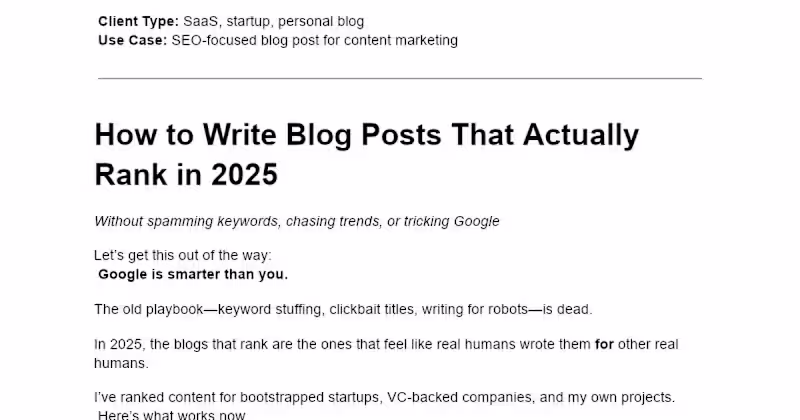 Cover image for SEO Blog Post for 2025 Content Marketing