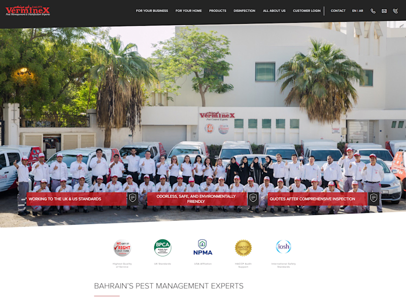 Cover image for Website for a Pest Control company in Bahrain