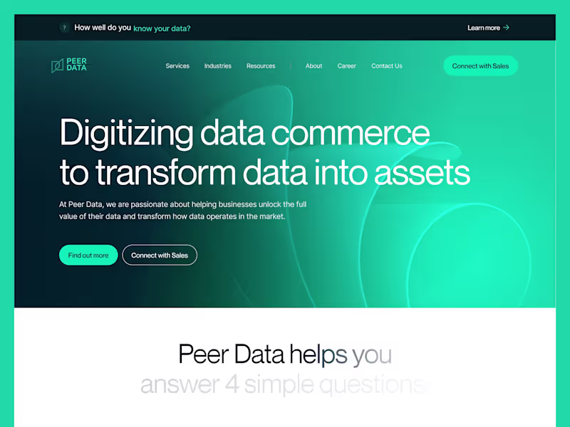 Cover image for Peer Data - AI powered data marketplace for enterprises