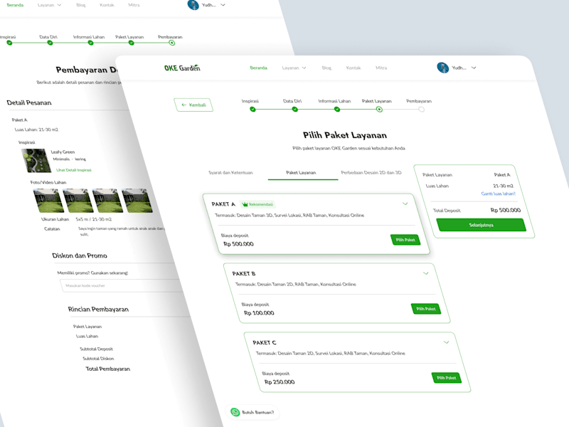 Cover image for OKE Garden's Garden Booking Flow Web Design