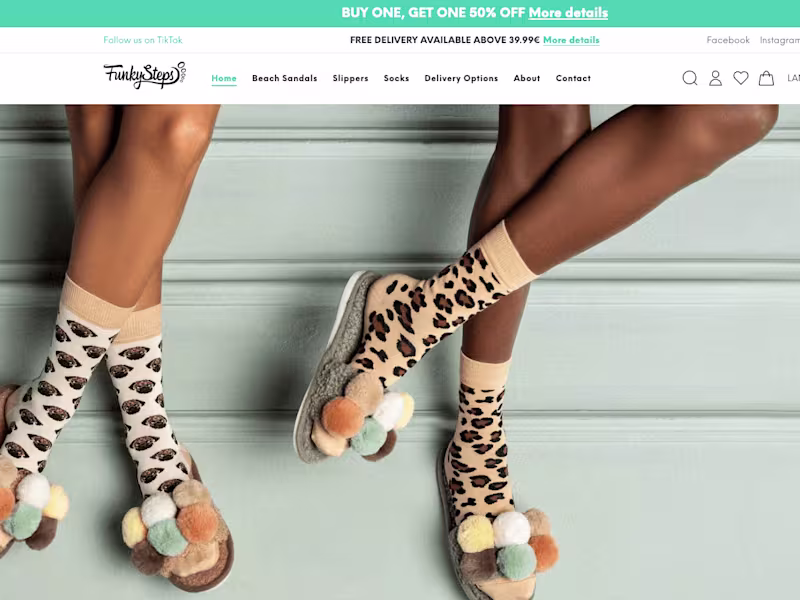 Cover image for Funkysteps - Fashionable Slippers Store