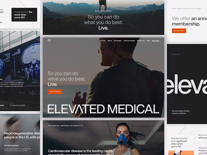 Cover image for Elevated Medical: Web design, animation and development
