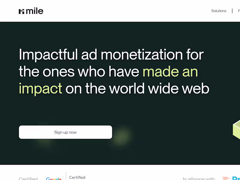 Cover image for Mile - Rethinking Ad Tech for Digital Publishers
