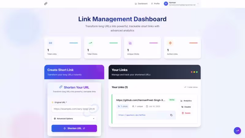 Cover image for URL Shortener – Full-Stack App with Next.js & Go