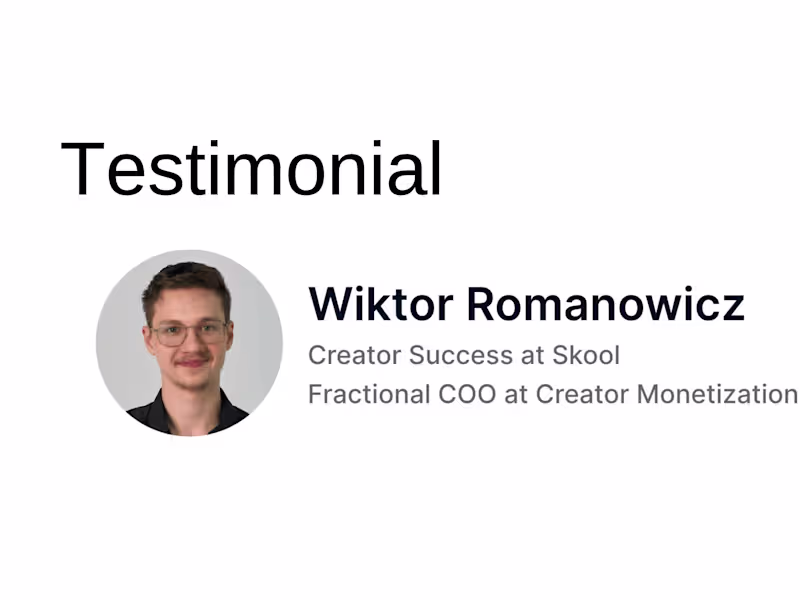 Cover image for Testimonial from Wiktor Romanowicz