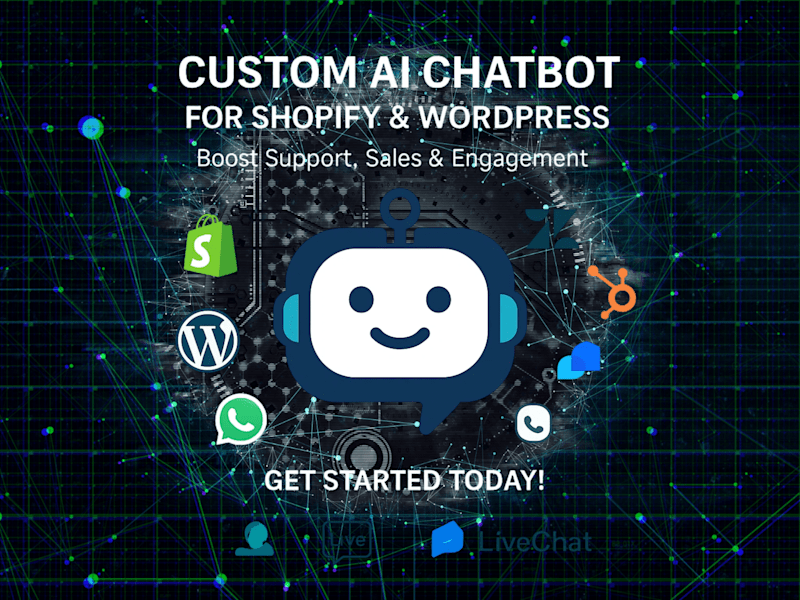 Cover image for custom ai powered shopify chatbot to boost shopify store sales