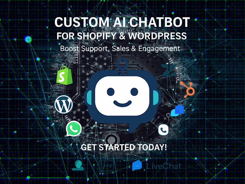 Cover image for custom ai powered shopify chatbot to boost shopify store sales