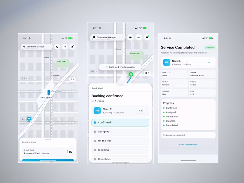 Cover image for CarWash app concept made with