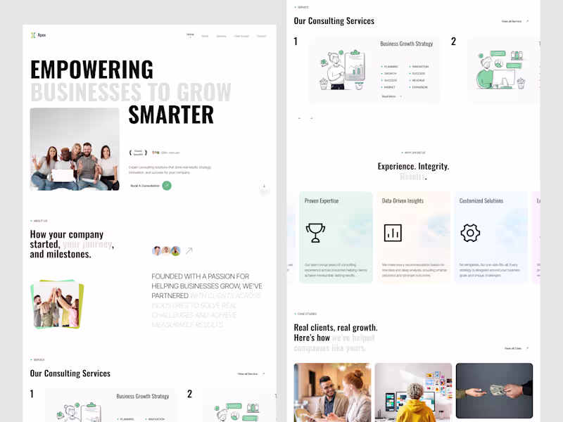 Cover image for Business Consulting Website Design The Apex Business Consult...