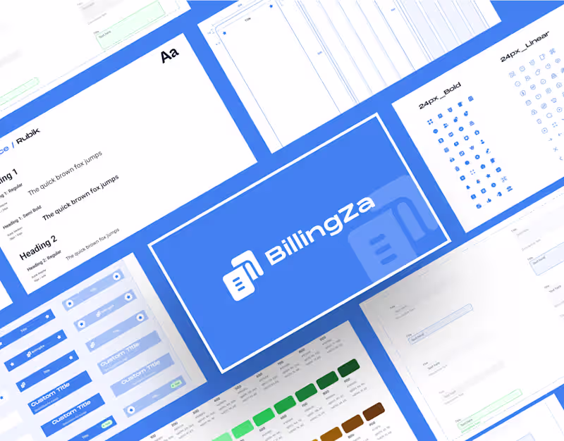 Cover image for FinTech App | Design System | BillingZa