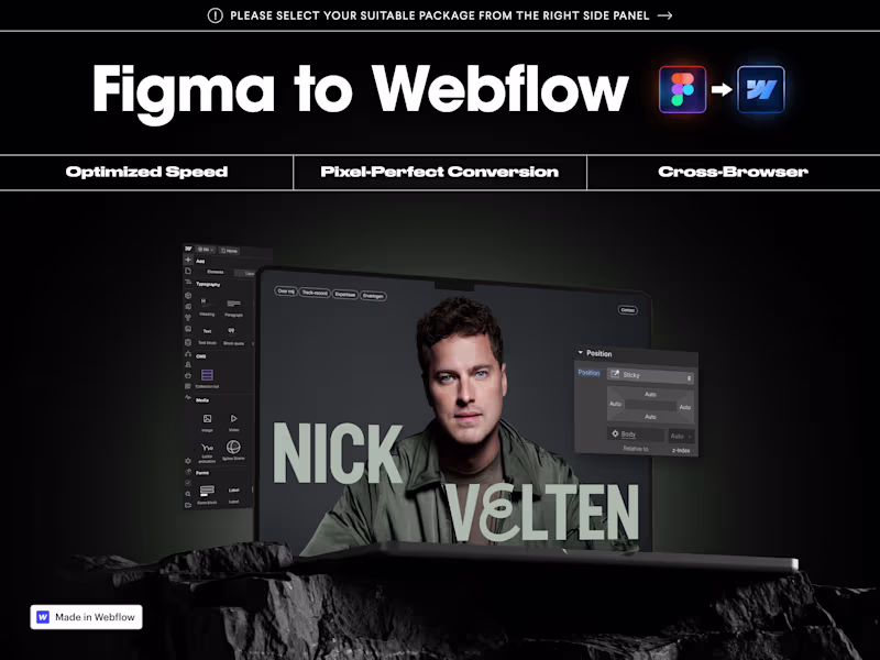 Cover image for Get a Figma design to Webflow lightning-fast website development