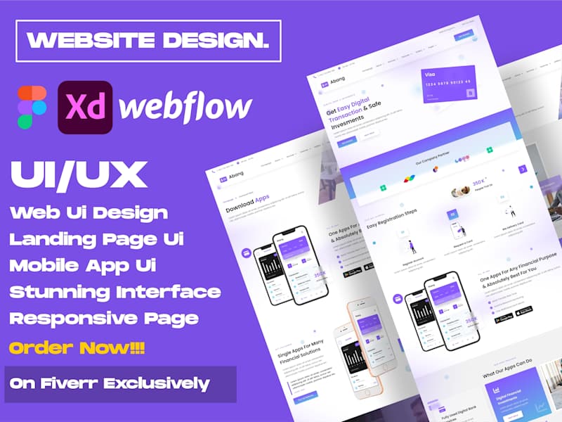 Cover image for I will design modern web design ui template, mockup in xd,figma 