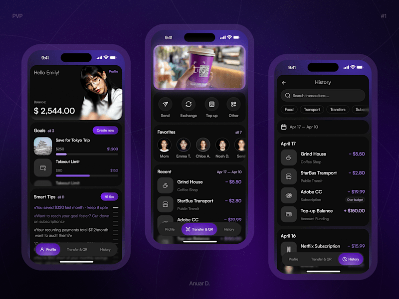 Cover image for Modern Finance App Design for Dribbble