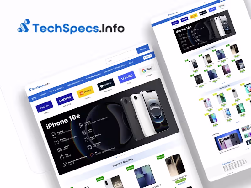 Cover image for Techspecs – E-commerce Website UI & UX Design