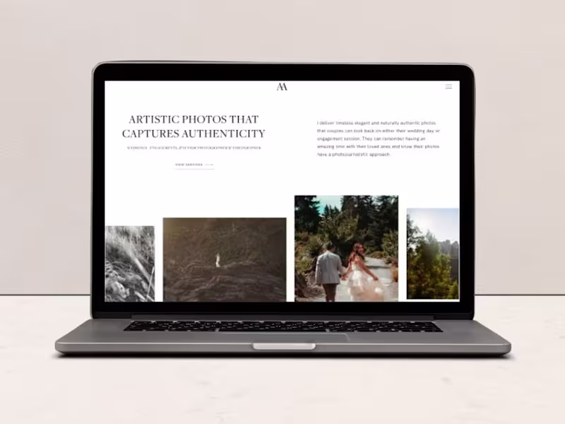 Cover image for Website for a luxury wedding photographer