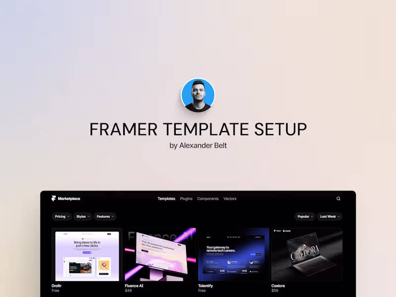 Cover image for Template Setup and Customization in Framer