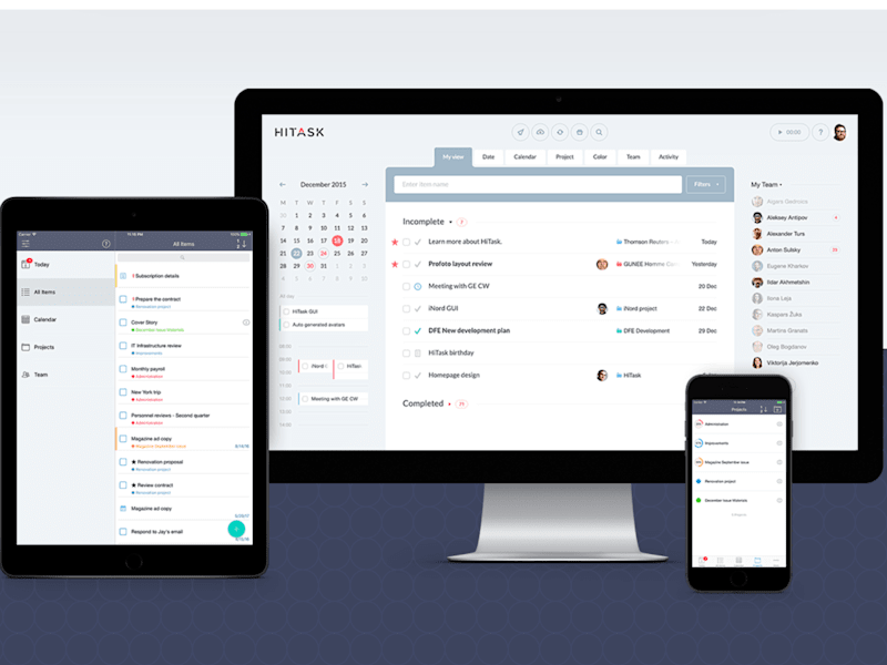 Cover image for Web & Mobile Hitask - Easy Project and Task Management for Teams