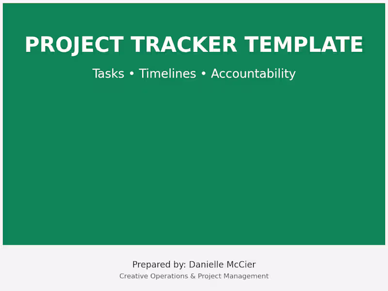 Cover image for Project Tracker Template