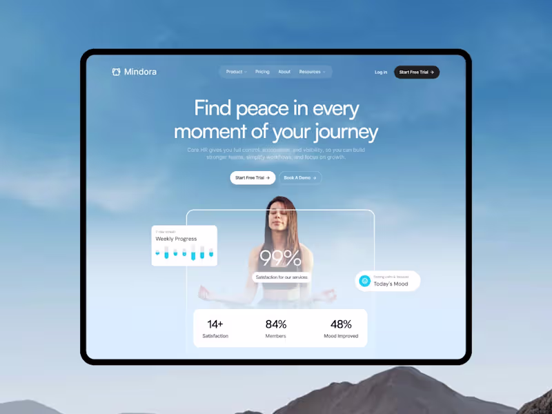 Cover image for Mindora | Modern Mental Health SaaS Landing Page