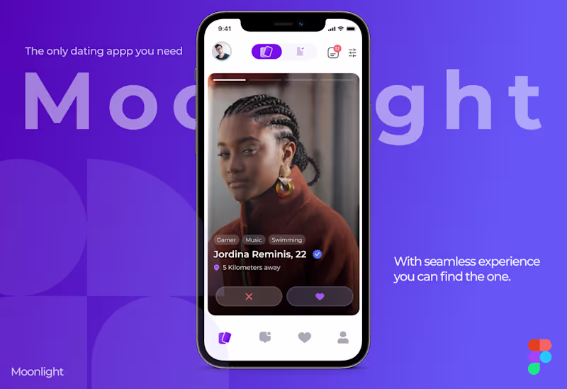 Cover image for Moonlight: Designed a Seamless Dating App and Website