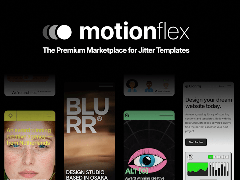 Cover image for Dynamic Framer E-Commerce Store selling Premium Jitter Templates