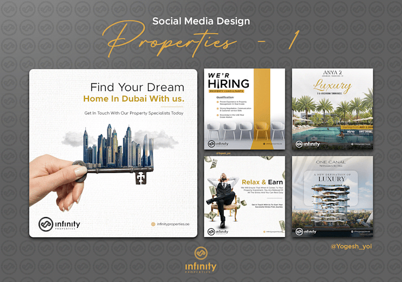 Cover image for Infinity Properties (Real Estate Social Media Designs) on Behan…
