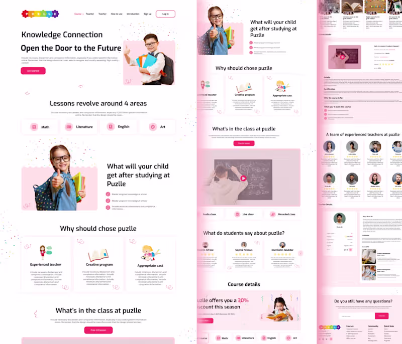 Cover image for E-learning website