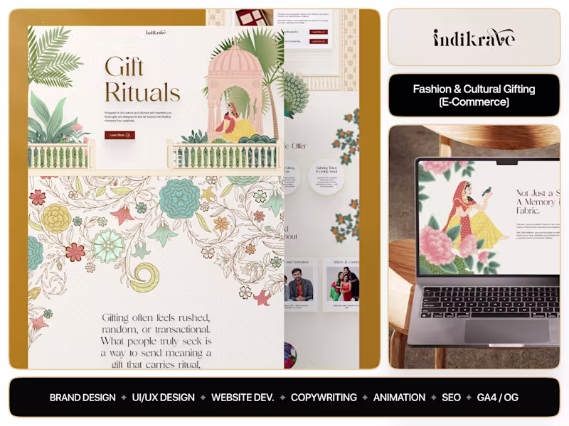 Cover image for Indikrave Gifting Platform & Website Design