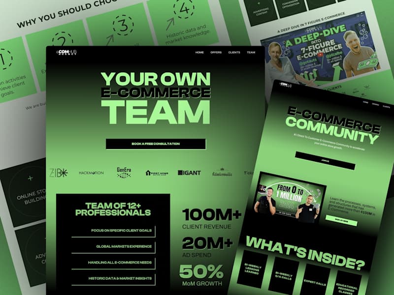 Cover image for E-commerce agency's website re-design with Framer