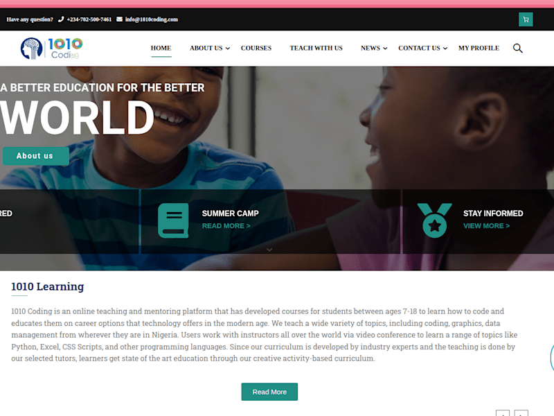 Cover image for 1010 Coding | Live Online Coding Classes for Kids, Nigeria