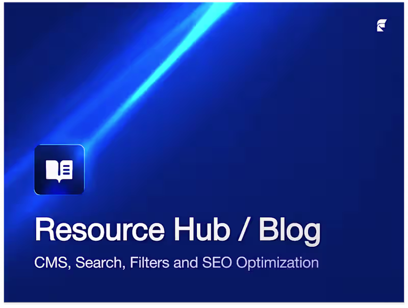 Cover image for Resource Hub Website — CMS, Search, Filters and SEO Optimization