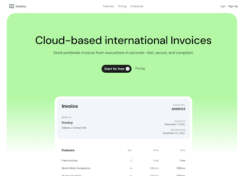 Cover image for Hero Section for Invoicy (Invoicing SaaS)