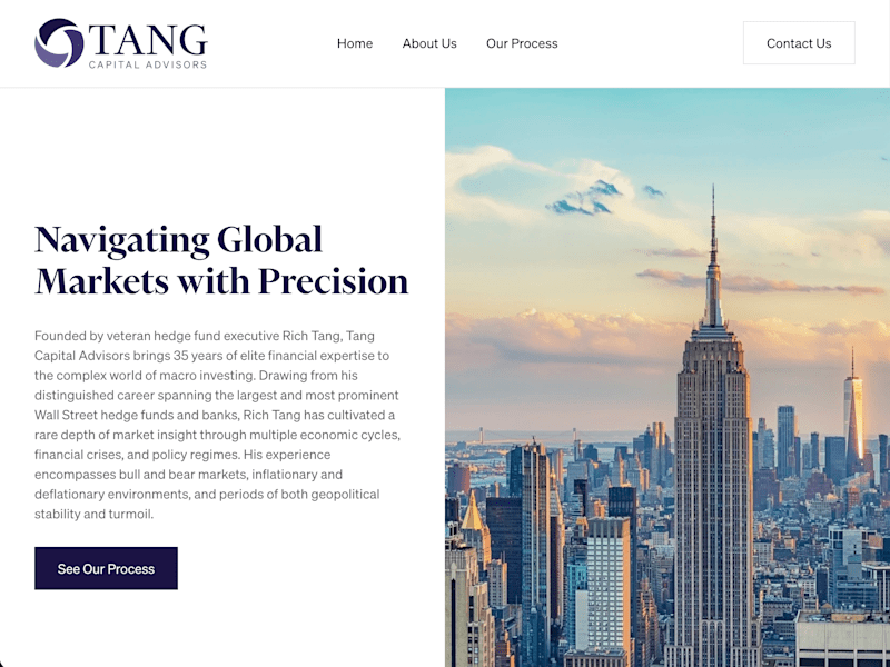 Cover image for Tang Capital Advisors Website Design