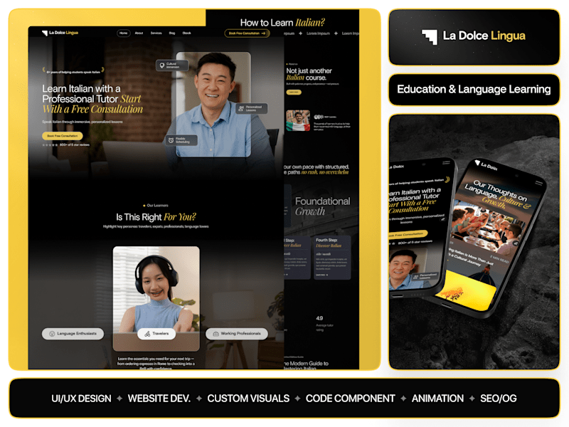 Cover image for Edtech Site | Web Dev + Custom Illustration + Motion Design