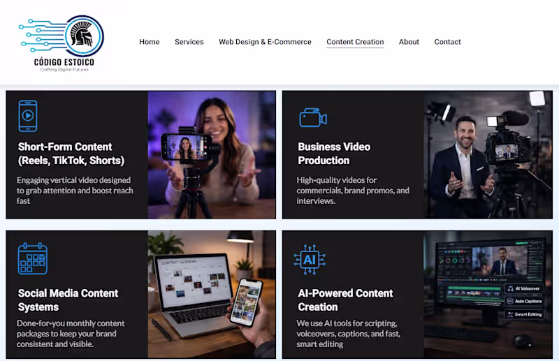 Cover image for :Modern Website Design for Content