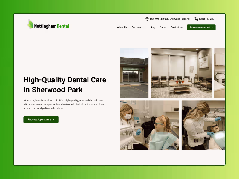 Cover image for Website Redesign project - Nottingham Dental Office