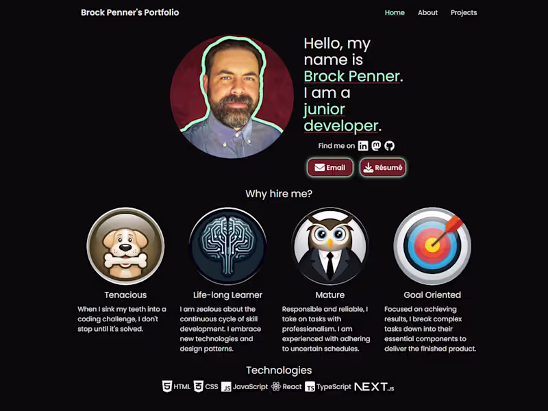 Cover image for Brock Penner's Portfolio Website