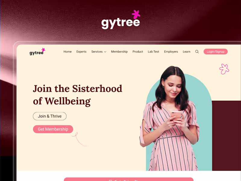 Cover image for Gytree : Health and Wellness Website UI/UX Design