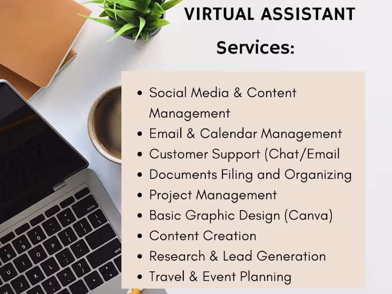 Cover image for Administrative Virtual Assistant and Customer Support