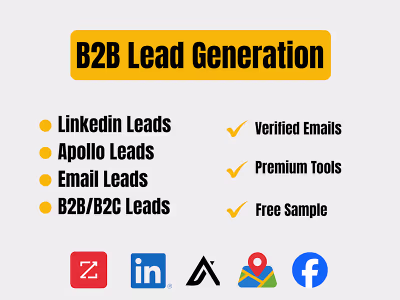 Cover image for (5,000) B2B Email List Building and LinkedIn Leads
