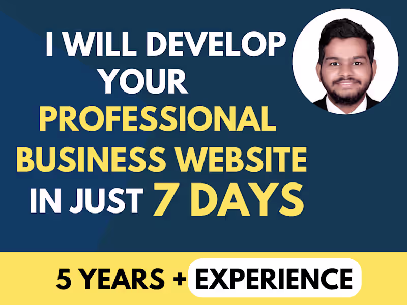 Cover image for I Will Develop Your Professional Business Website