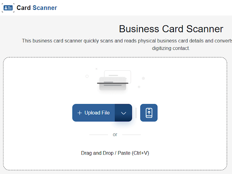 Cover image for Business Card Scanner - OCR Card Organizer & Reader Online