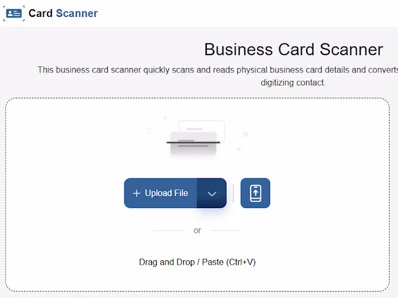 Cover image for Business Card Scanner - OCR Card Organizer & Reader Online