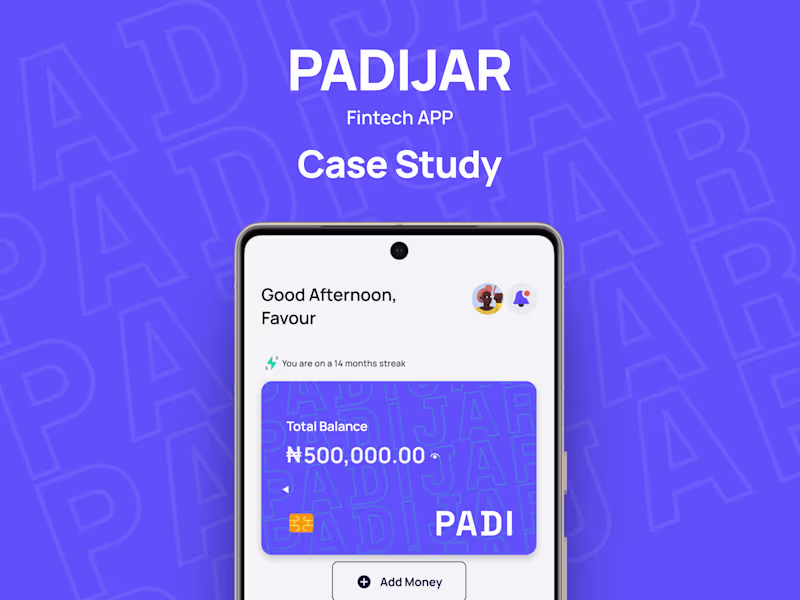 Cover image for PadiJar - Fintech App UIUX Case Study