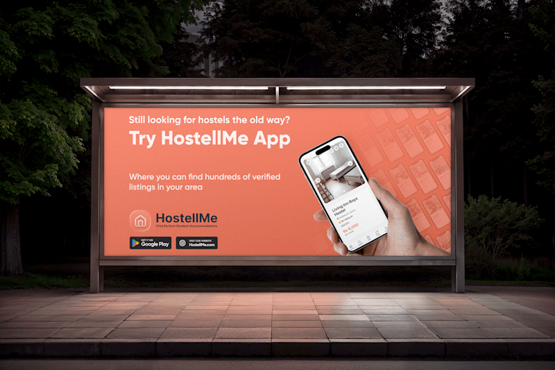 Cover image for 3D Billboard Mockup Designs for HostellMe