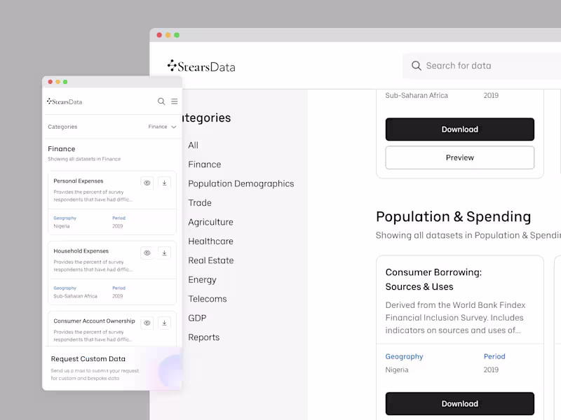Cover image for SaaS Design: Stears Data