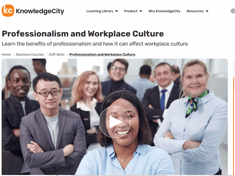 Cover image for KnowledgeCity - Professionalism and Workplace Culture