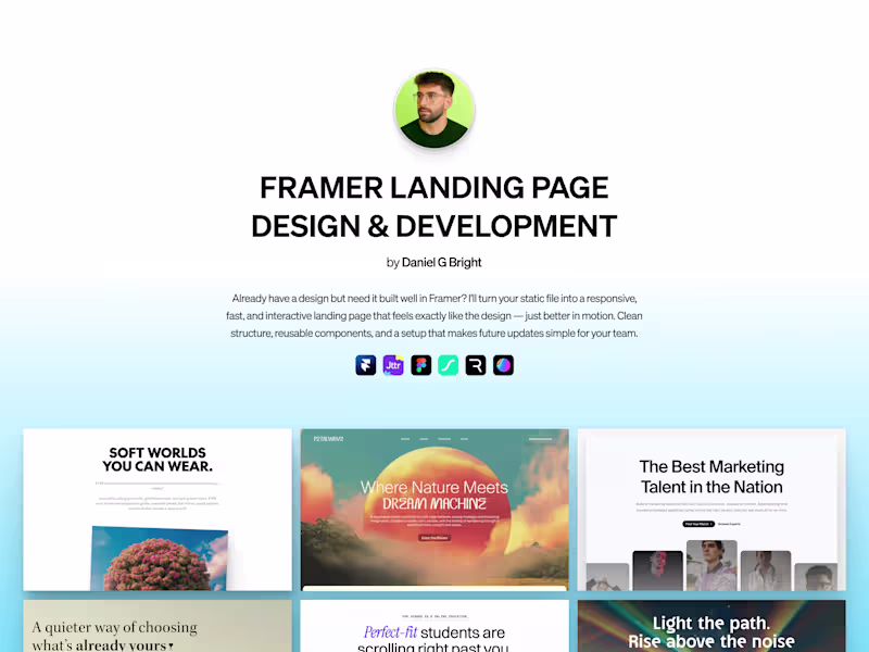Cover image for Framer – Landing Page Development